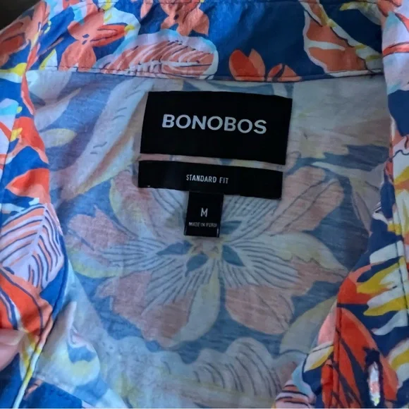 Bonobos Casual Button Down Shirt Vibrant Abstract Pattern Pima Cotton - Picture 5 of 6